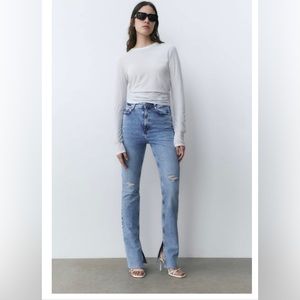 Zara HIGH RISE FLARED SLIM FIT